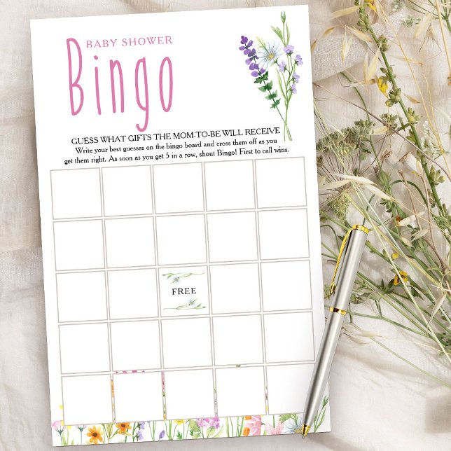 Wildflower Meadow Baby Shower Bingo Game (Bingo Game from my Wildflower Meadow collection)