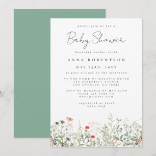 Wildflower Meadow Baby Shower Invitation