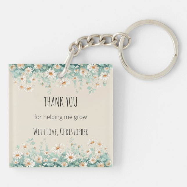 Wildflower Meadow Best Teacher Ever Appreciation Key Ring (Back)