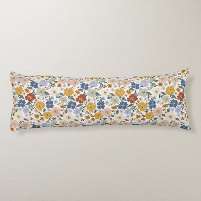 Wildflower Meadow Boho Pattern Body Cushion (Back)