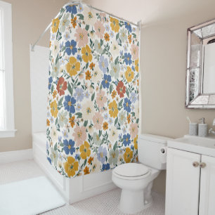 Wildflower Meadow Boho Pattern Shower Curtain