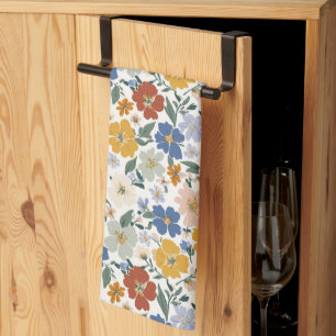 Wildflower Meadow Boho Pattern Tea Towel