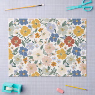 Wildflower Meadow Boho Pattern Tissue Paper