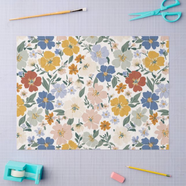 Wildflower Meadow Boho Pattern Tissue Paper (Craft)