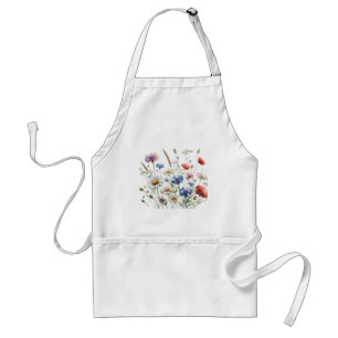 Wildflower Meadow Botanical Art Illustration Standard Apron