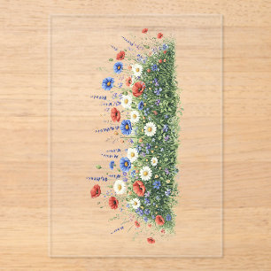 Wildflower meadow botanical garden flowers acrylic invitations