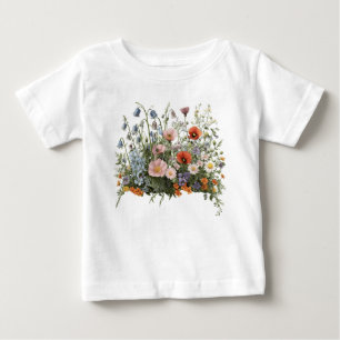 Wildflower meadow botanical garden flowers baby T-Shirt