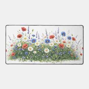 Wildflower meadow botanical garden flowers desk mat