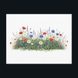 Wildflower meadow botanical garden flowers holiday postcard<br><div class="desc">Natural wildflower meadow with delicate botanical blossoms. A colorful mix of meadow flowers and daisies creates a lively spring nature scene inspired by blooming fields.</div>