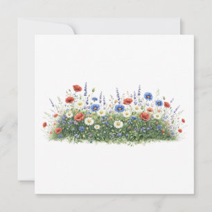 Wildflower meadow botanical garden flowers invitation