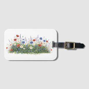 Wildflower meadow botanical garden flowers luggage tag