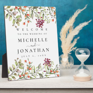 Wildflower Meadow Botanical Wedding Welcome Easel  Plaque