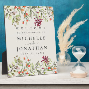 Wildflower Meadow Botanical Wedding Welcome Easel Plaque