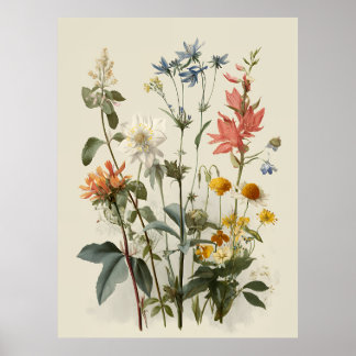 Wildflower Meadow Bouquet Poster