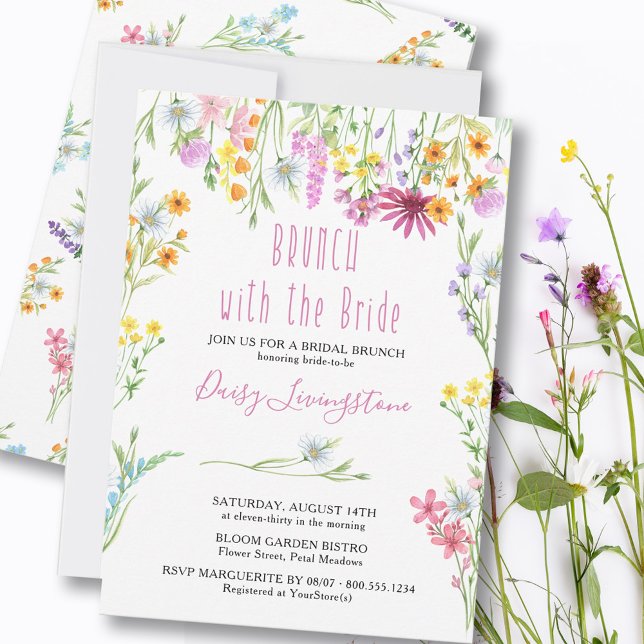 Wildflower Meadow Bridal Brunch with the Bride Invitation (Creator Uploaded)