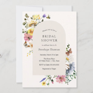 Wildflower Meadow Bridal Shower Arch Invitation