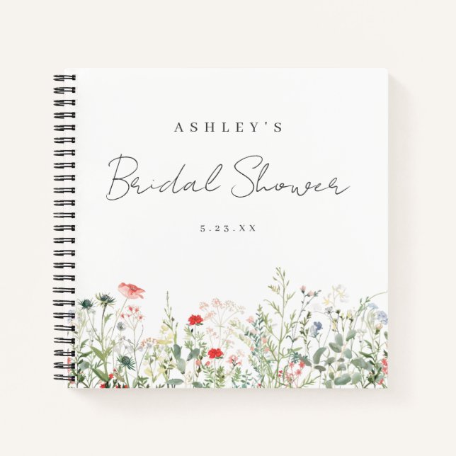 Wildflower Meadow Bridal Shower Guest Book (Front)