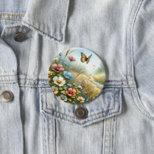 Wildflower Meadow Butterfly Garden 7.5 Cm Round Badge
