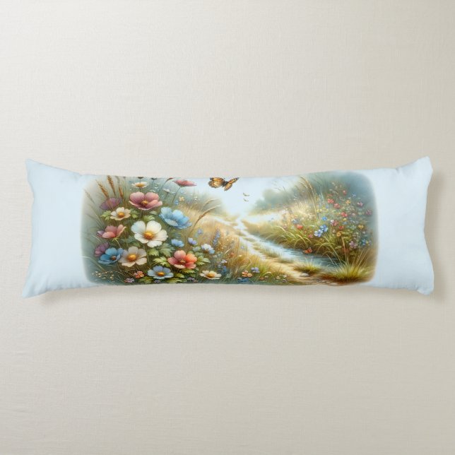 Wildflower Meadow Butterfly Garden Body Cushion (Front)