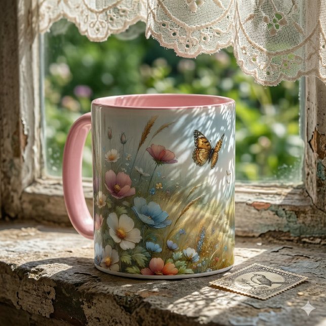 Wildflower Meadow Butterfly Garden Mug (Wildflower Meadow Butterfly Garden Mug)