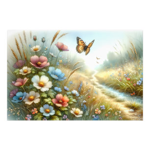 Wildflower Meadow Butterfly Garden Photo Print