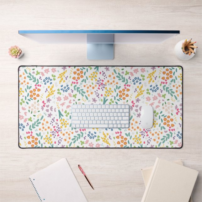 Wildflower Meadow | Cute Ditsy Flower Pattern Desk Mat (Office 1)