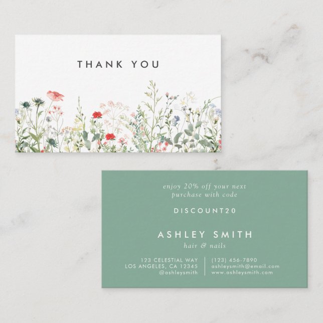 Wildflower Meadow Discount Card (Front/Back)