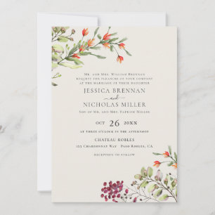 Wildflower Meadow Elegant Botanical Wedding Invitation