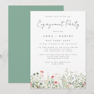 Wildflower Meadow Engagement Party Invitation