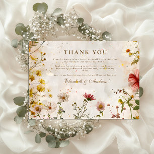 Wildflower Meadow Fall Wedding Thank You Card