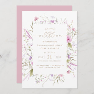 Wildflower Meadow   First Birthday Invitation