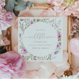 Wildflower Meadow   First Birthday Party Napkin