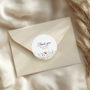 Wildflower Meadow Floral Thank You Sticker