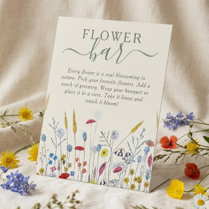 Wildflower Meadow Flower Bar Thank You Favour Pedestal Sign