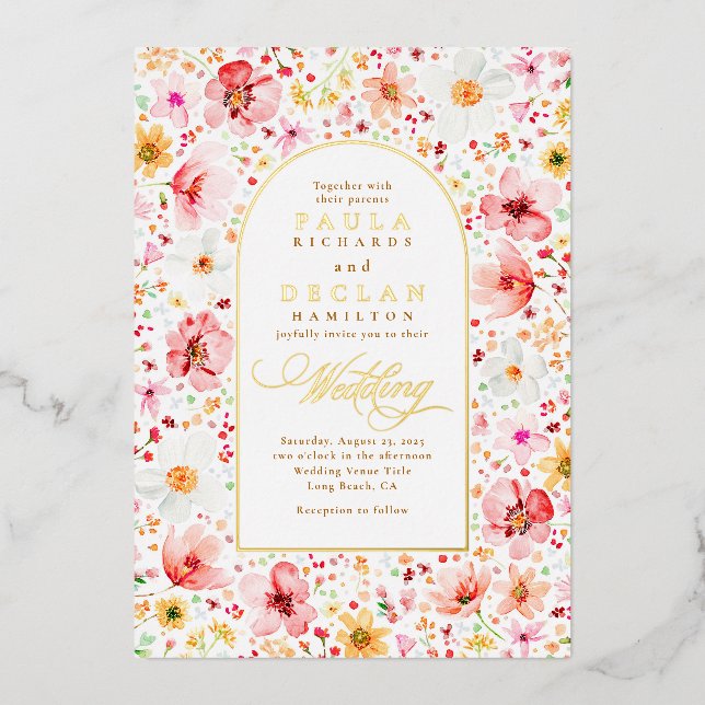 Wildflower Meadow Garden Floral Boho Wedding (Front)