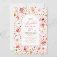 Wildflower Meadow Garden Floral Pink Bridal Shower