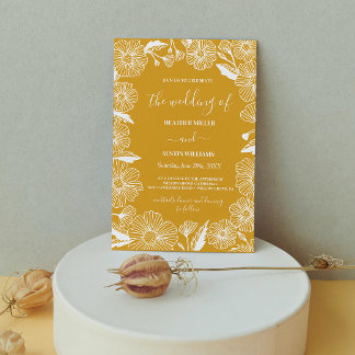 Wildflower Meadow Garden Wedding Botanical Invitation