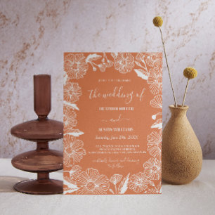 Wildflower Meadow Garden Wedding Botanical Invitation