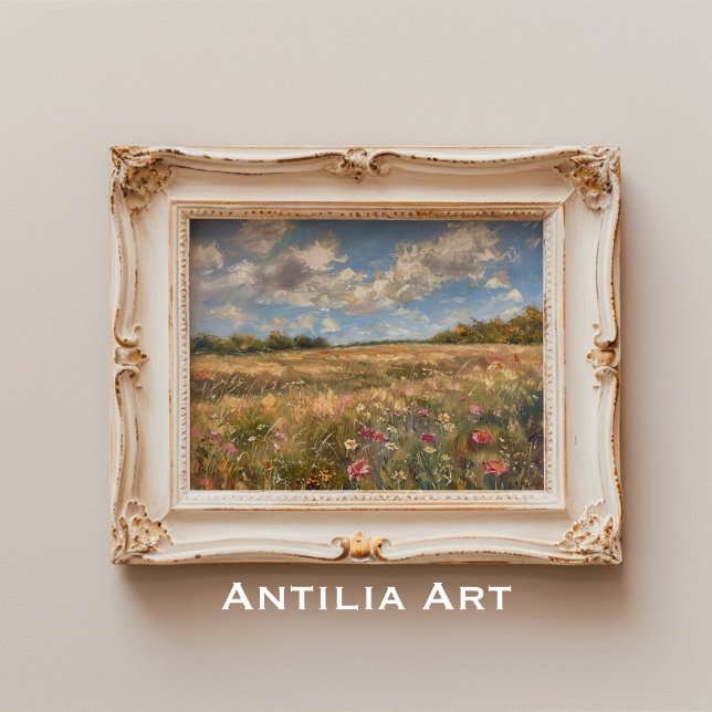 Wildflower Meadow Landscape Painting Impressionism Poster (Creator Uploaded)