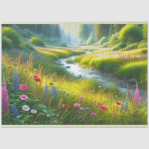 Wildflower Meadow Landscape Tissue Paper