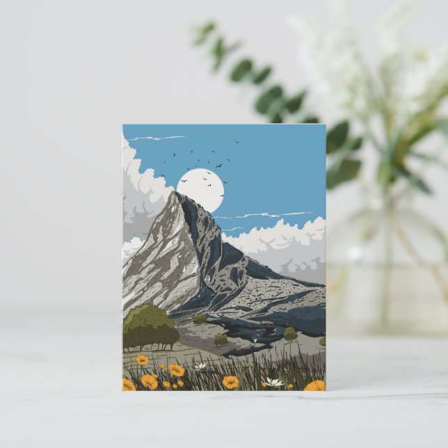 Wildflower Meadow Mountain Postcard (Standing Front)
