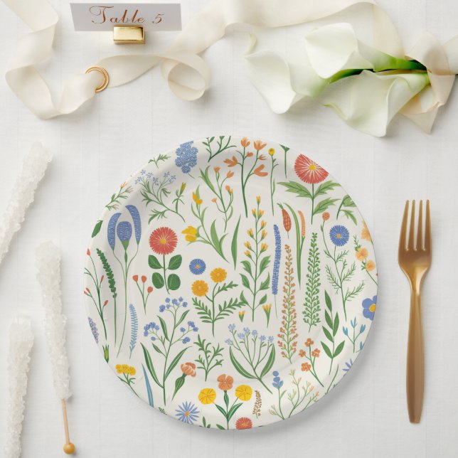 Wildflower meadow Paper Plate (Wedding)