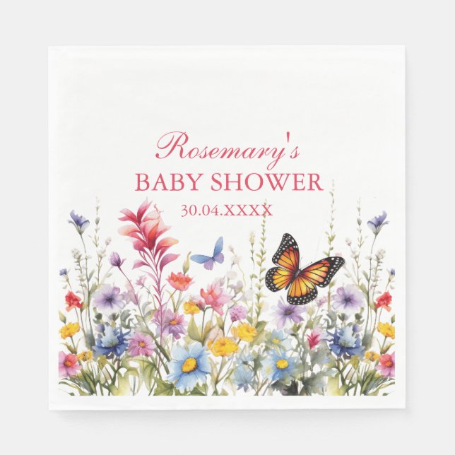 Wildflower meadow Paper Plate Napkin (Front)
