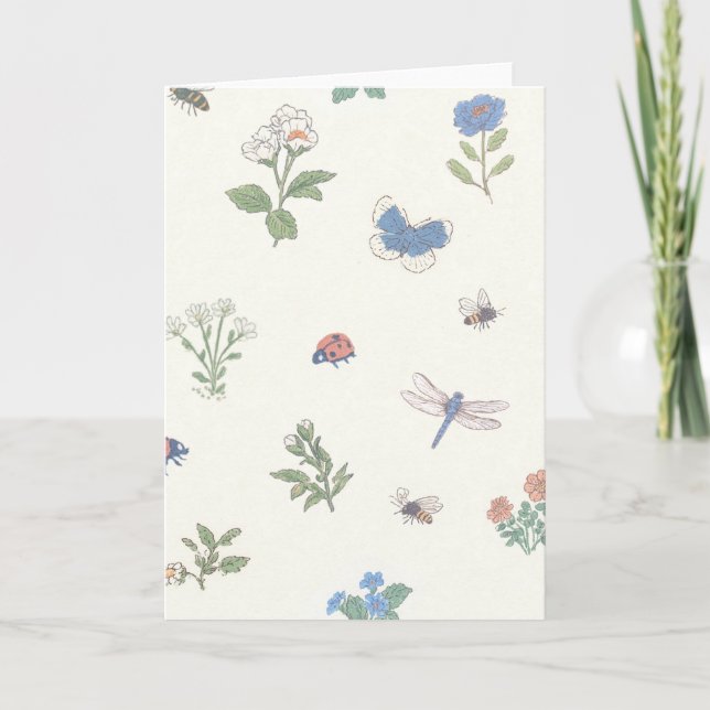 Wildflower Meadow Pattern Botanical Garden Floral  Card (Front)