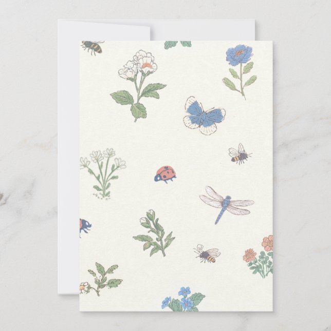 Wildflower Meadow Pattern Botanical Garden Floral  Invitation (Front)