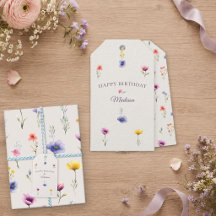 Wildflower Meadow Personalised Birthday Gift Tag