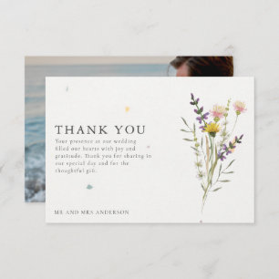 Wildflower Meadow Photo Wedding Thank You