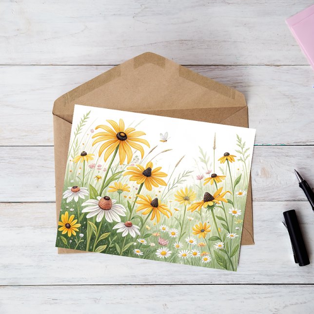 Wildflower Meadow Postcard – Yellow & White  (Creator Uploaded)