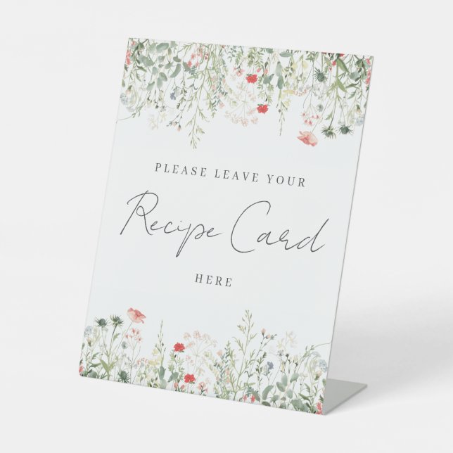 Wildflower Meadow Recipe Card Pedestal Sign (Front)