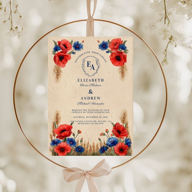 Wildflower Meadow Rustic Wedding Invitation (Creator Uploaded)